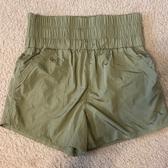 Olive Green High Waisted Shorts - Picture 1 of 4